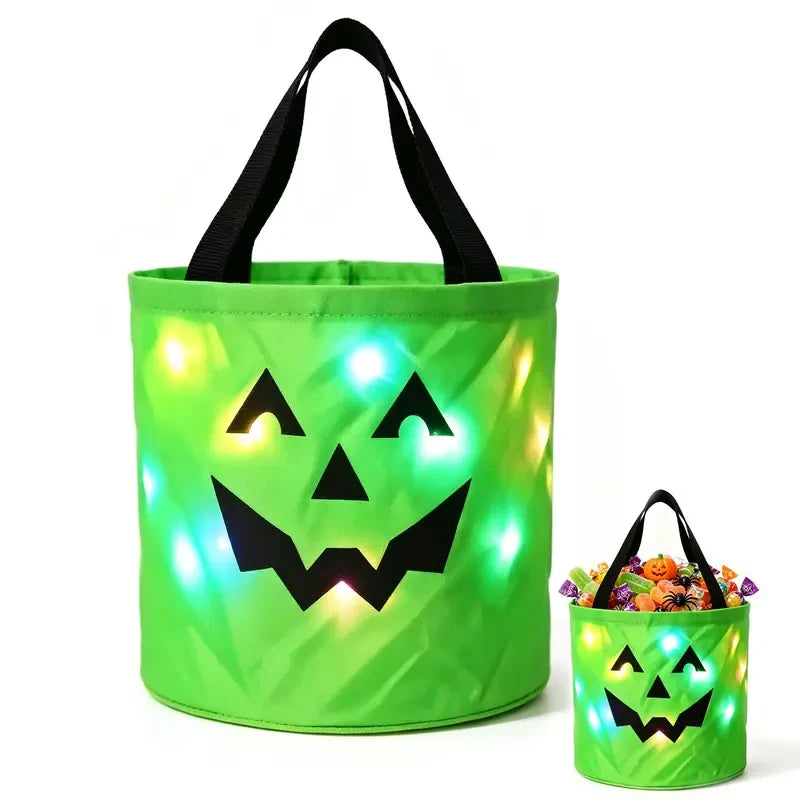 Glowing LED Pumpkin Candy Bucket