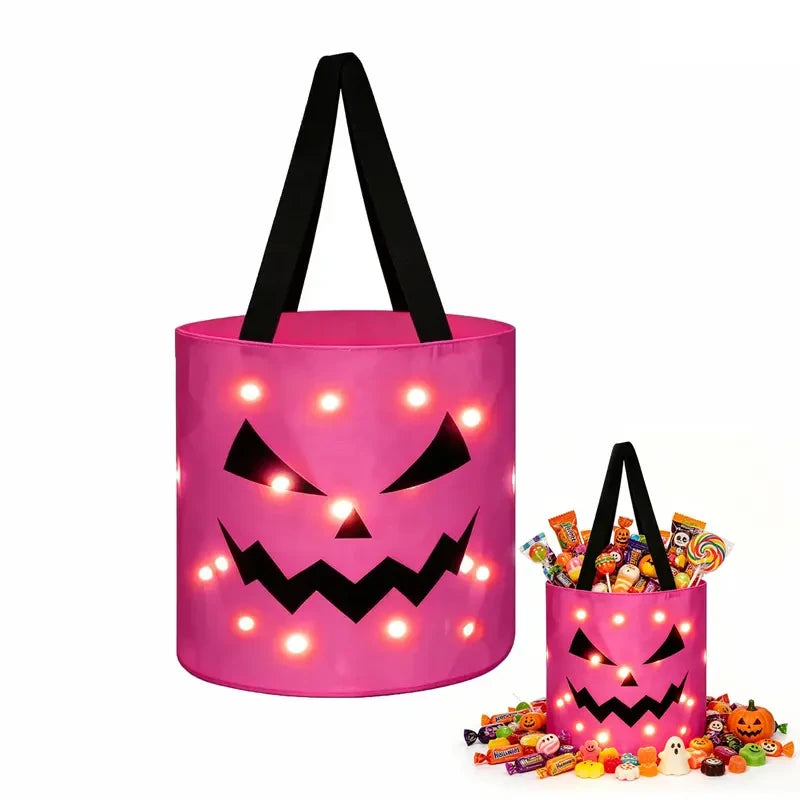 Glowing LED Pumpkin Candy Bucket