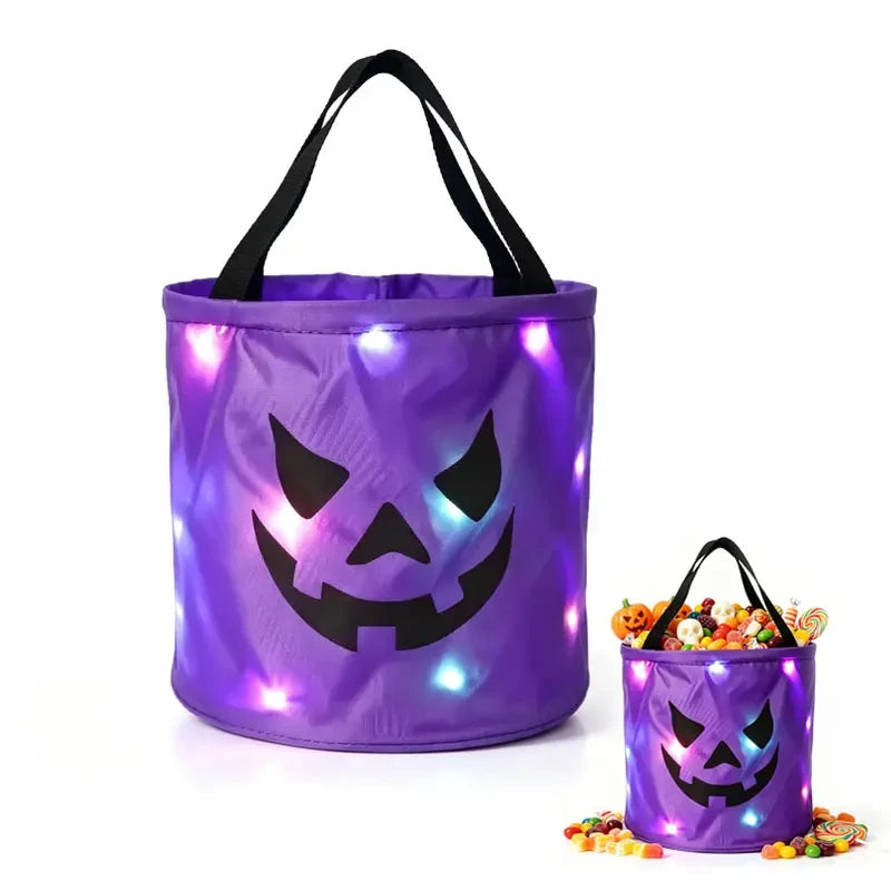 Glowing LED Pumpkin Candy Bucket