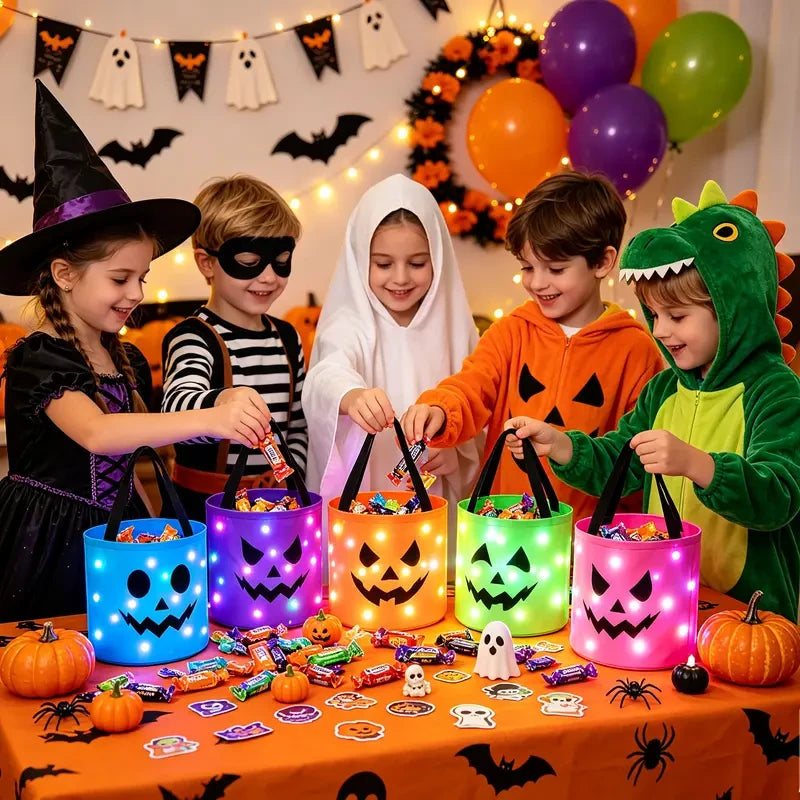 Glowing LED Pumpkin Candy Bucket