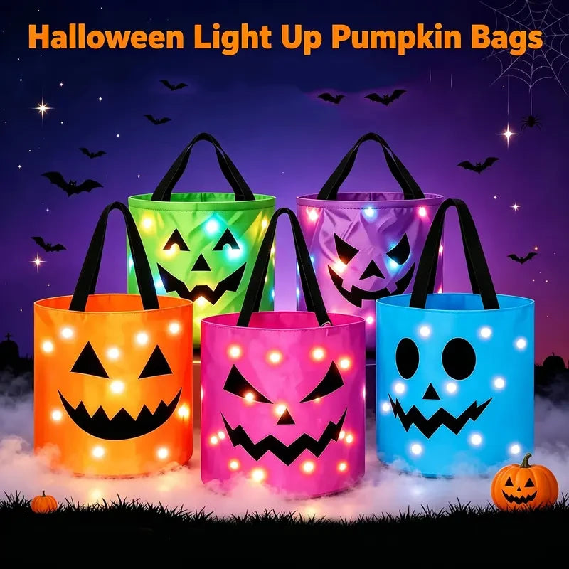 Glowing LED Pumpkin Candy Bucket